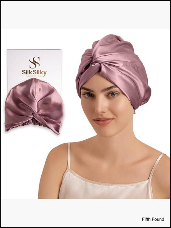 22 Momme Mulberry Silk Sleep Cap Adjustable Double Layer 6A Grade Hair Wrap main image 5